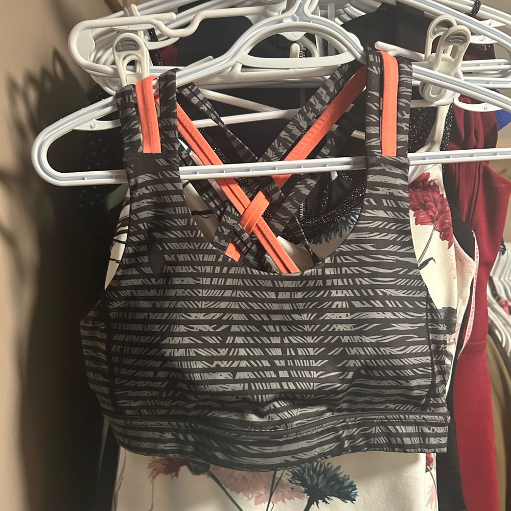 Lululemon Athletica Black and Orange Sports Bra